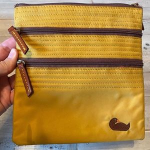 Dooney & Bourke Triple Zip Yellow Pink Interior Crossbody Purse Bag J3795346